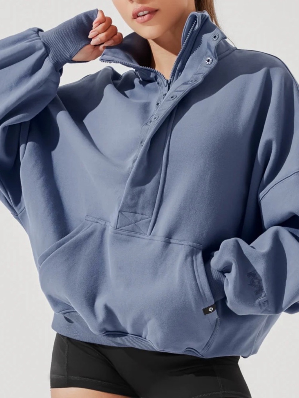 Ooey Gooey Half Zip Sweater - Blue Dusk